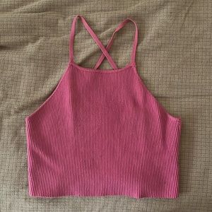 PacSun Pink High Neck Crop Top